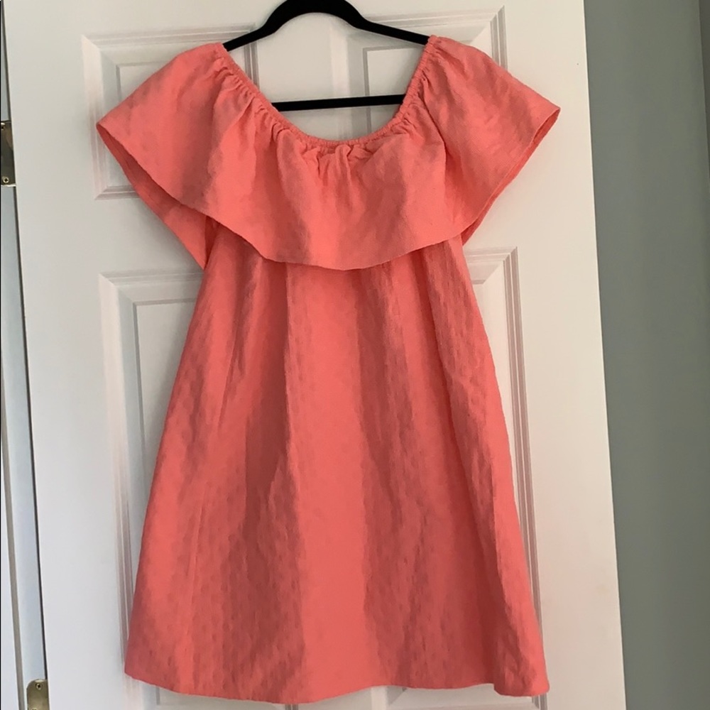 Off the Shoulder Salmon Dress